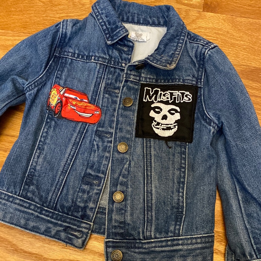 JCREW jacket converge misfits punk kids baby toddler 2T 3T cool kids jean denim